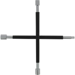 Clé en croix démonte-roue 3 douilles : 17/19/21mm et carré 1/2 - AEG - mousse...