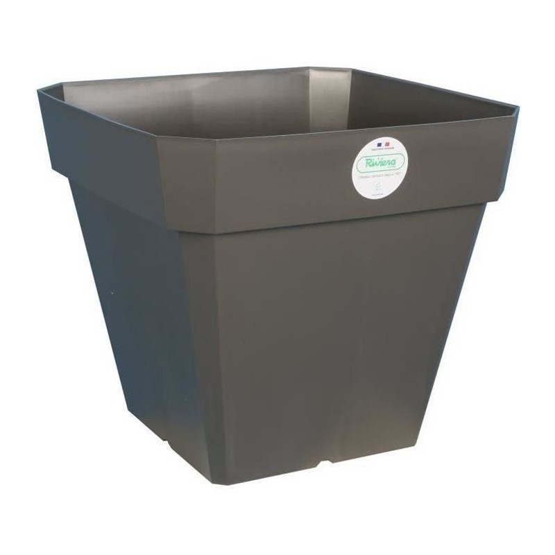 Pot de fleurs - RIVIERA - Soleilla - Carré - 40 x 40 cm - Gris pailleté