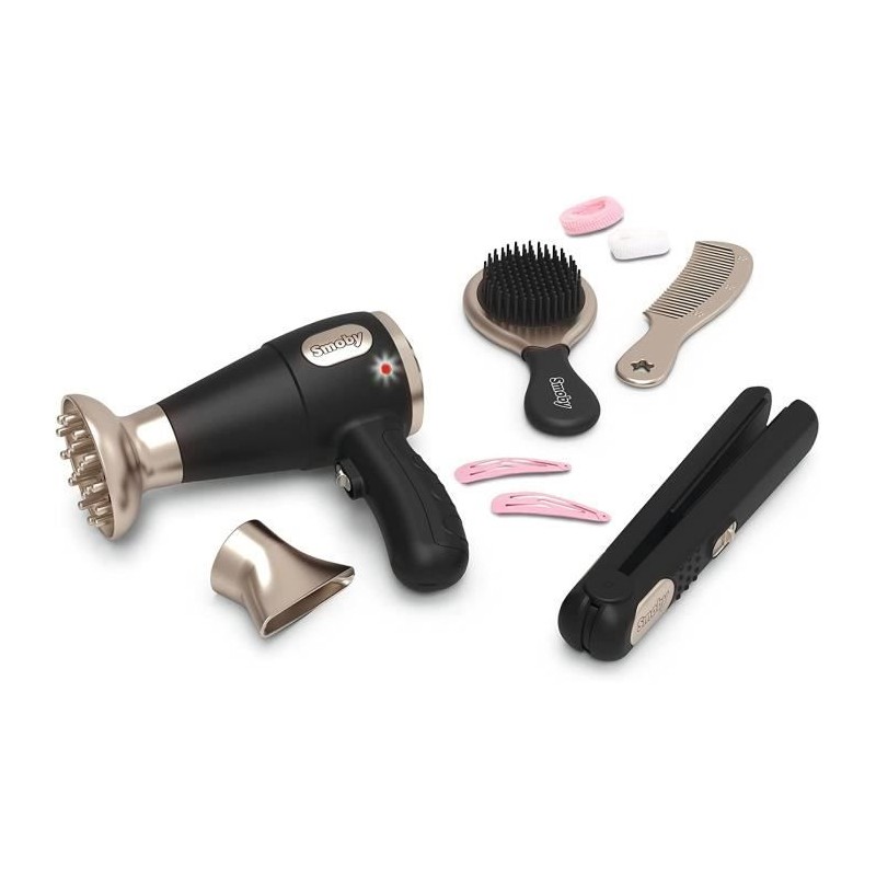 Smoby - My Beauty Hair Set - Set de Coiffure Enfant - Lisseur et Seche-Cheveu...