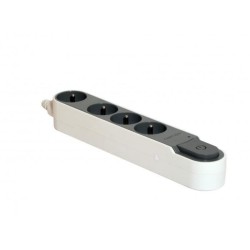 Multiprise - CHACON - Bloc multiprise parafoudre avec interrupteur 4 prises -...