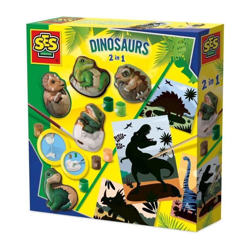 Moulage et peinture et scratch - SES CREATIVE - Dinosaures 2 en 1 -