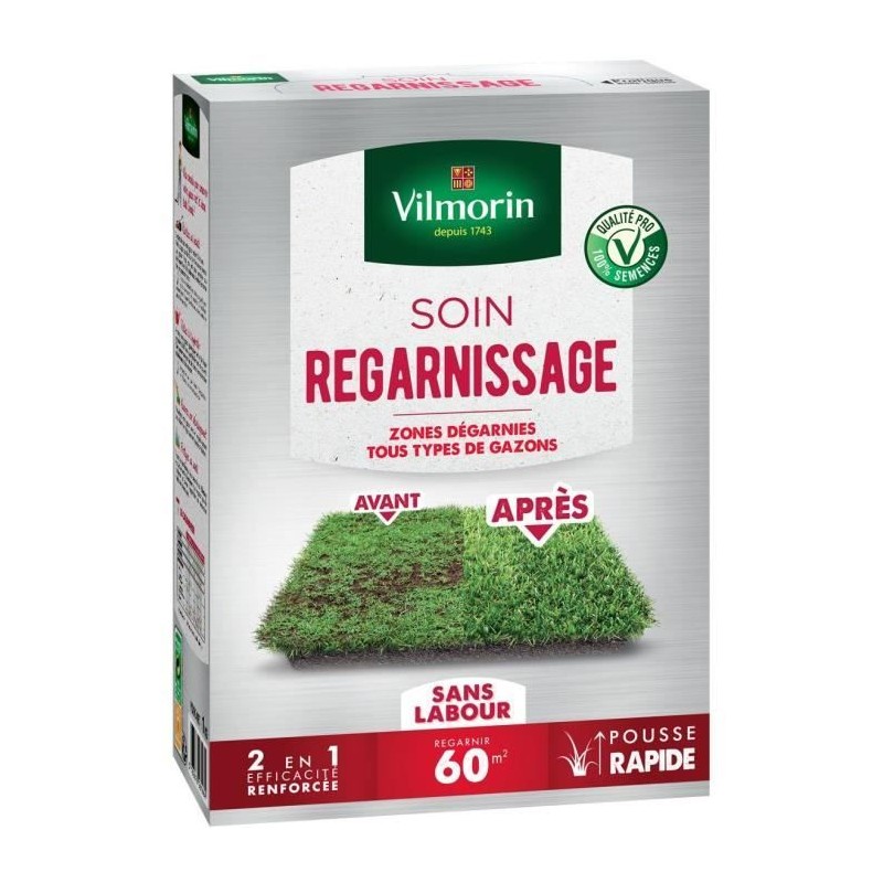 Semences de gazon VILMORIN - Soins regarnissage universel 2 en 1 boite de 1kg...