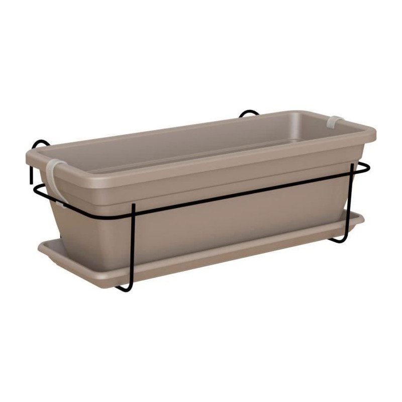 ARTEVASI Kit balcon Jardiniere VENEZIA - 50cm taupe - 50 x 19,5 x h16,3 cm - ...