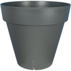 Pot de fleurs rond RIVIERA LOFT - Plastique - D29,5 x H27 cm - 10,5L - Gris