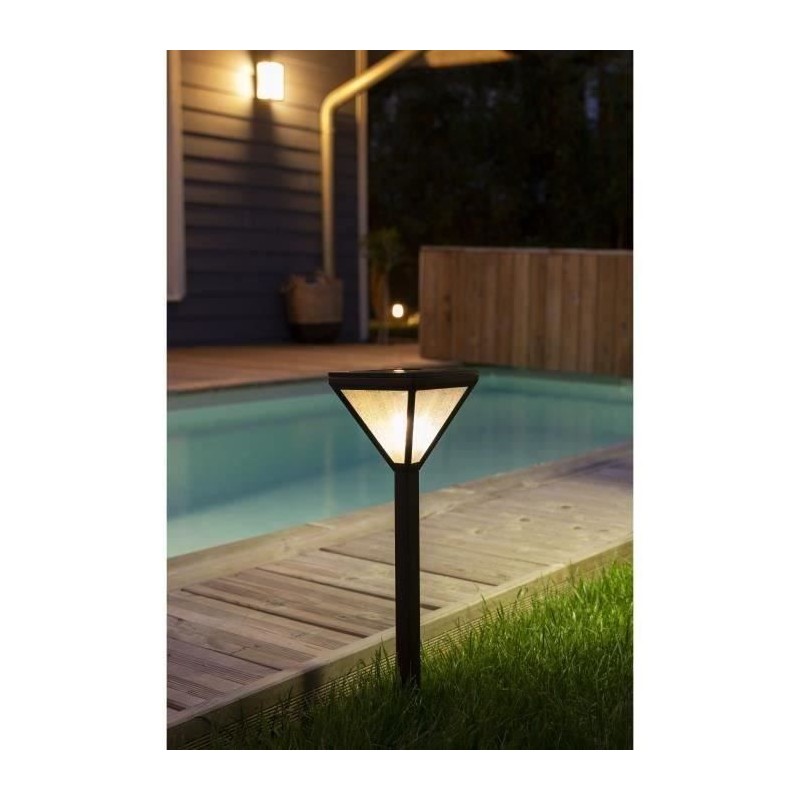 Lanterne solaire inox verre perlé 25 lumens blanc chaud - GALIX