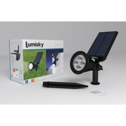 Spot solaire extérieur étanche - LUMISKY - 4 LEDs blanches - 200 Lm - Tete pi...