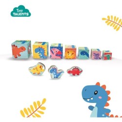 Tour de blocs a empiler avec figurines de dinosaures - Jeu d'adresse