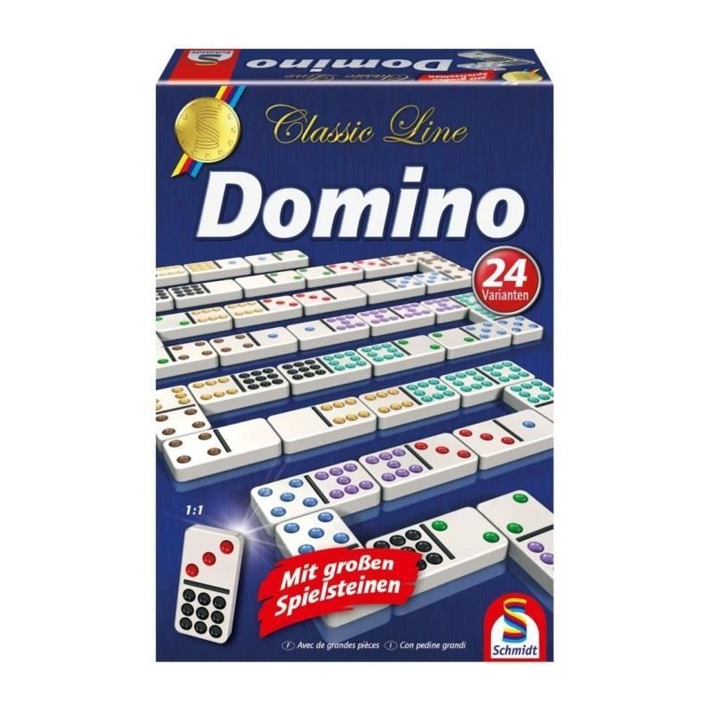 Jeu de Domino - SCHMIDT SPIELE - Classic line - 55 dominos grand format - 24 ...