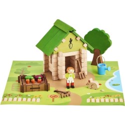 La Cabane du Jardinier 60 Pieces - JEUJURA - Jeu de Construction en Bois Natu...