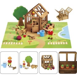 La Serre du Jardinier 40 Pieces - JEUJURA - Jeu de Construction en Bois Natur...