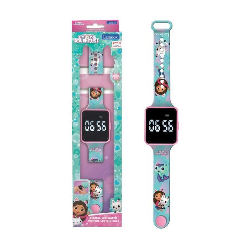 Lexibook - Gabby et la Maison Magique - Montre LED connectée - Bracelet ajust...