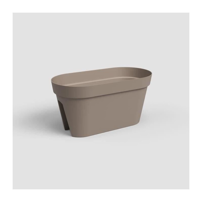 ARTEVASI Jardiniere pour balcon CAPRI -Gris taupe - 30 x 60 x H 30 cm - 26,8L