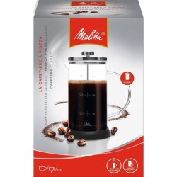 Cafetiere a piston MELITTA Standard 9 tasses - Compatible Café moulu - Réserv...