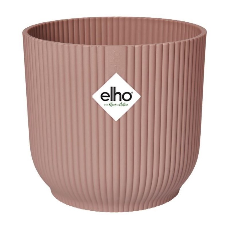 ELHO Pot de fleurs Rond VIBES - Ø25 x H23cm - Plastique - Rose poudré