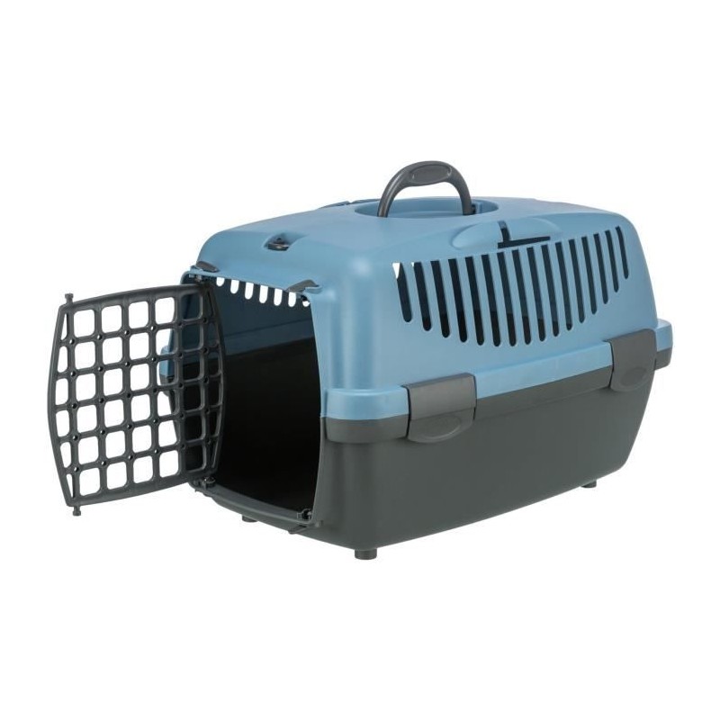 TRIXIE Box de transport Capri 1 - XS : 32x31x48 cm - Gris clair et bleu - Pou...