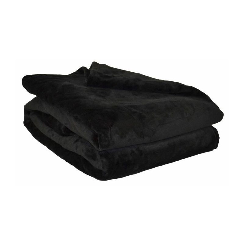 TOISON D'OR - Plaid Noir Microflanelle - 130 x 170 cm