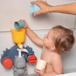 Jouet de bain Smoby Little Smoby Hippo - Toboggan et roues pour bébé de 18 mo...