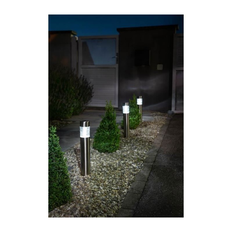 Borne solaire inox - GALIX - 0,13W - 10 Lumens - 8h d'éclairage - 1 LED blanche