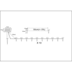 Guirlande solaire a planter 10 LED blanches - GALIX - 5m - 0,5W - 100 Lumens ...