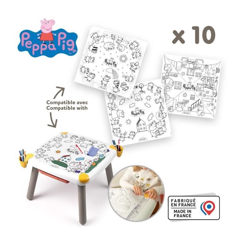 Smoby - Recharge Coloriages pour la Kid table créative - 10 feuilles de color...