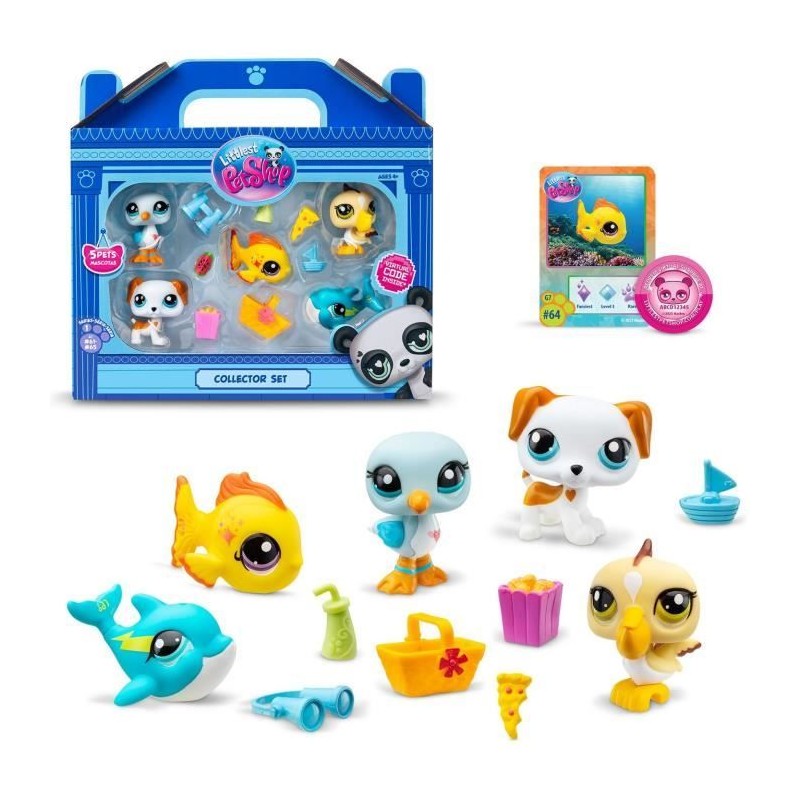 BANDAI - Littlest Pet Shop - Collector Set Theme Plage - 5 animaux et accesso...