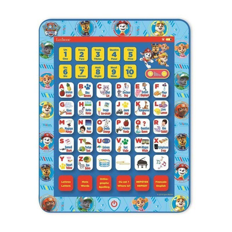 Tablette éducative bilingue Pat' Patrouille (EN/FR)