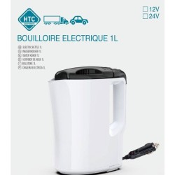 Bouilloire électrique 12V - HTC EQUIPEMENTS - 1 litre- 170W - corps blanc et ...