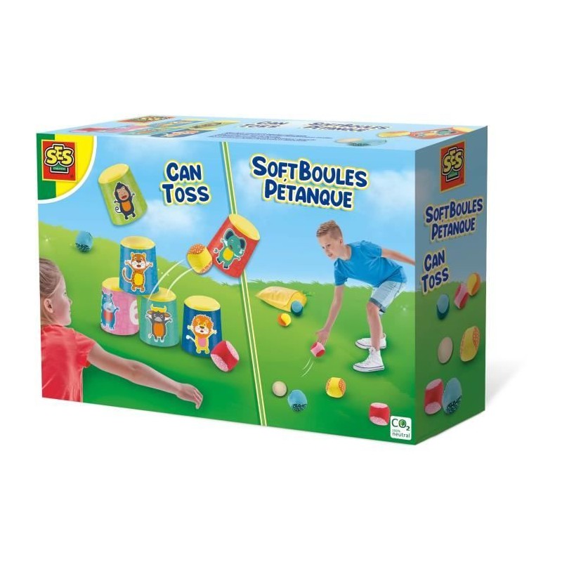 Jeu de canettes et boules souples - SES CREATIVE - Chamboule-tout et
