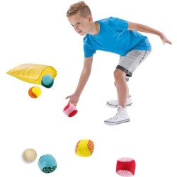 Jeu de canettes et boules souples - SES CREATIVE - Chamboule-tout et