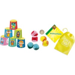 Jeu de canettes et boules souples - SES CREATIVE - Chamboule-tout et