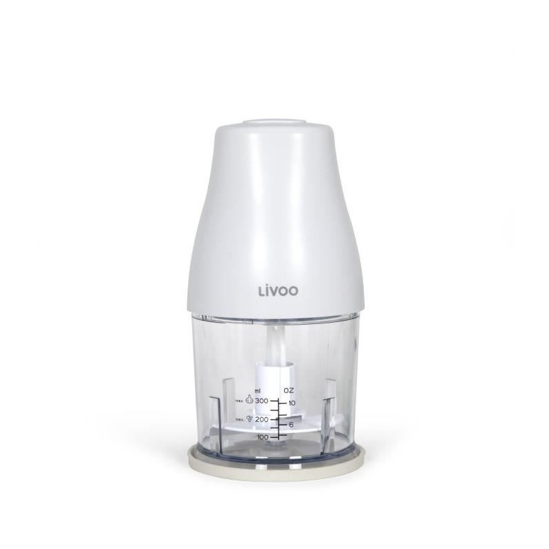 Hachoir - LIVOO - 300 ml - 400 W - 1 vitesse et fonction turbo - 2 lames en i...