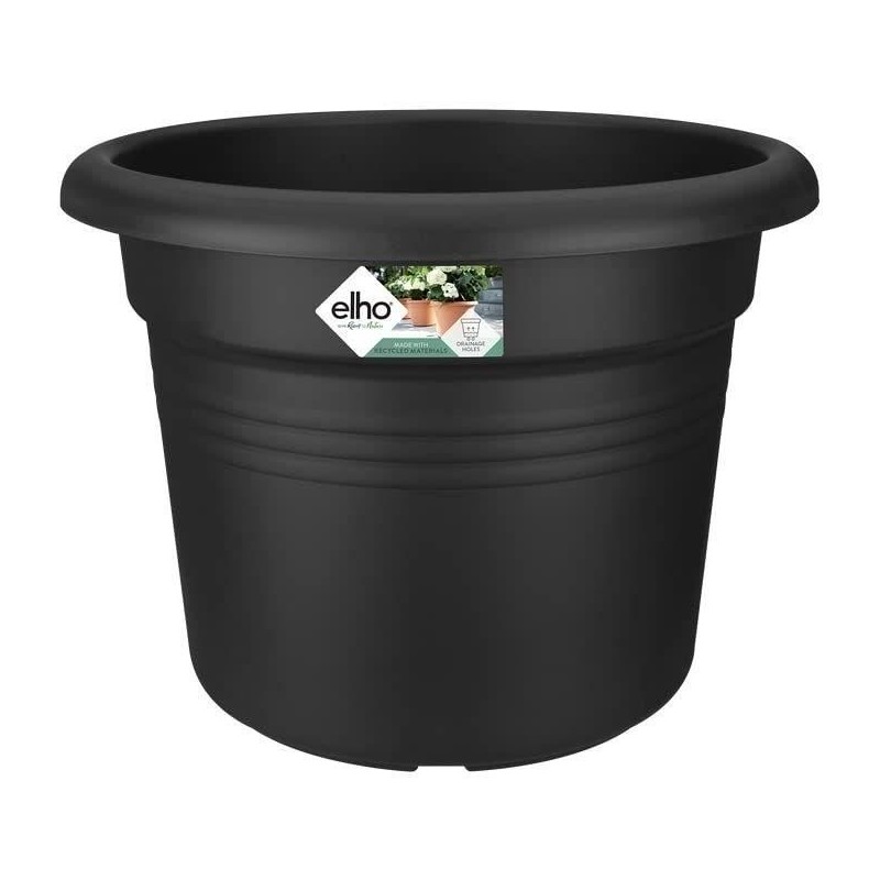 ELHO Pot de fleurs Rond GREEN BASICS - Plastique  - Ø43,8 x H33,8 cm - Terre ...