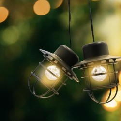 Guirlande lumineuse solaire - LUMISKY - DETROIT - 4 m - Abat jour style indus...