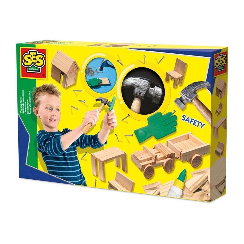 Atelier de menuiserie - SES CREATIVE - Hobby Blue - Coffret bricolage