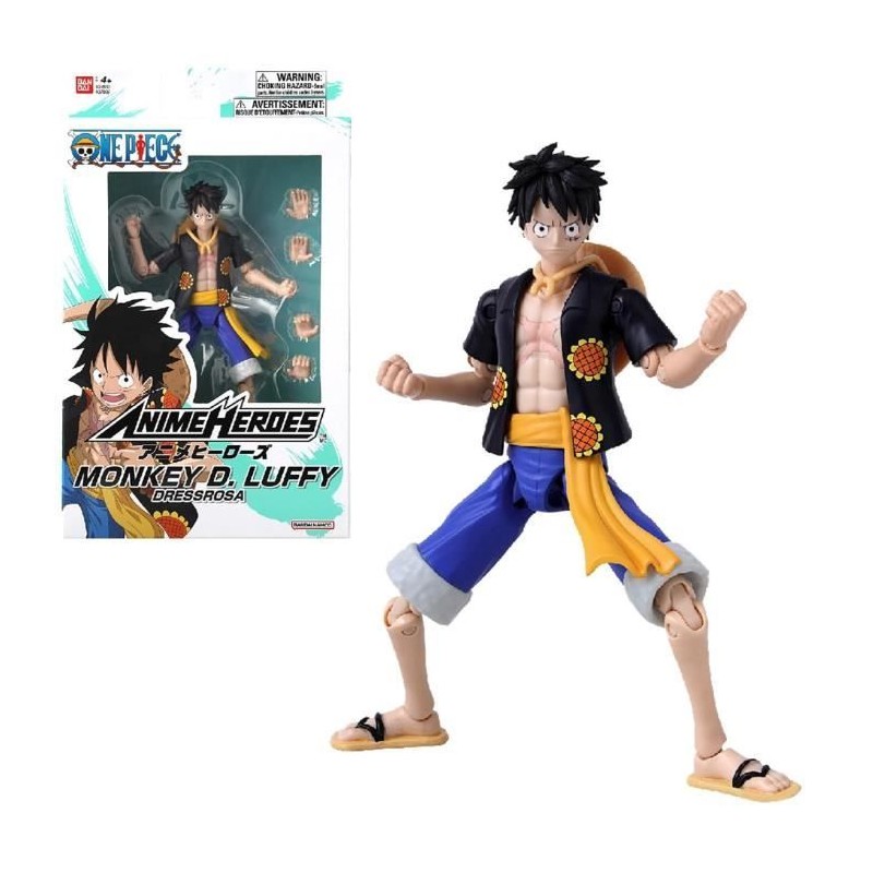 Figurine Anime Heroes - Bandai - One Piece - Luffy (Dressrosa) - 17 cm