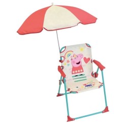 FUN HOUSE Peppa Pig Chaise pliante camping avec parasol - H.38.5 xl.38.5 x P....