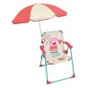 FUN HOUSE Peppa Pig Chaise pliante camping avec parasol - H.38.5 xl.38.5 x P....