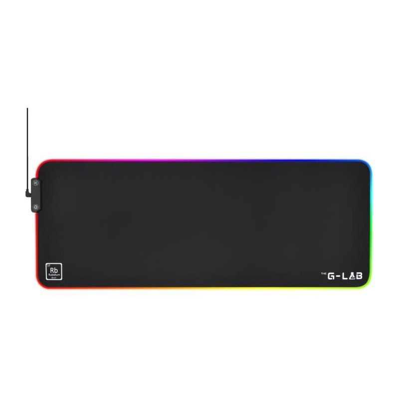 Tapis de Souris - XXL - The G-Lab - PAD RUBIDIUM - RGB USB - 800x300x3mm - Noir